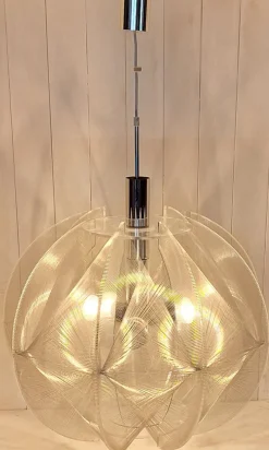 Sale Pamono Large Vintage Hanging Lamp in Acrylic Glass by Paul Secon for Sompex, 1970s