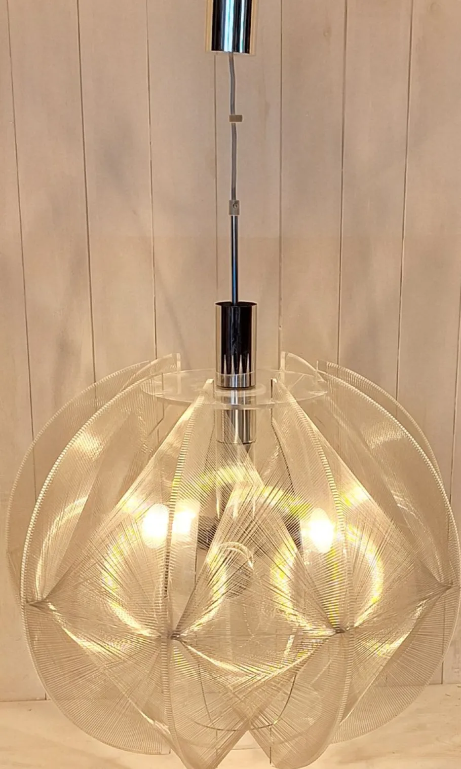 Sale Pamono Large Vintage Hanging Lamp in Acrylic Glass by Paul Secon for Sompex, 1970s