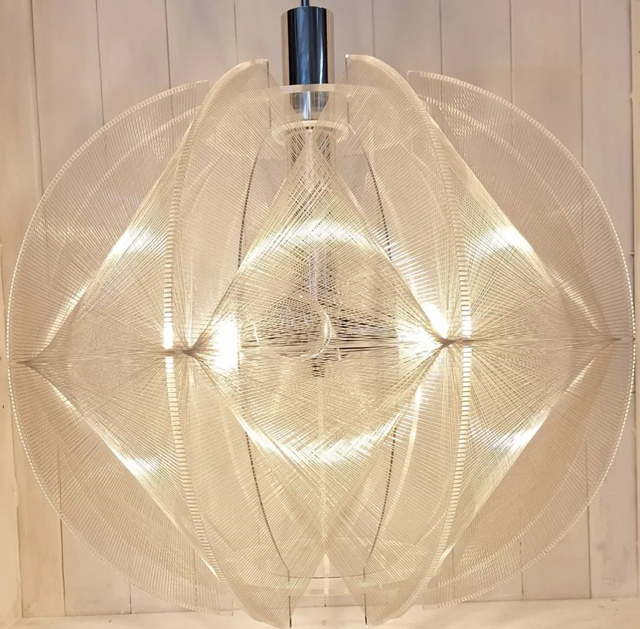 Sale Pamono Large Vintage Hanging Lamp in Acrylic Glass by Paul Secon for Sompex, 1970s