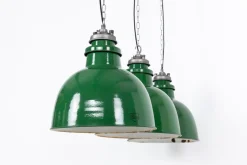 Best Pamono Large Vintage Industrial Green Enamel Pendant Light from Revo