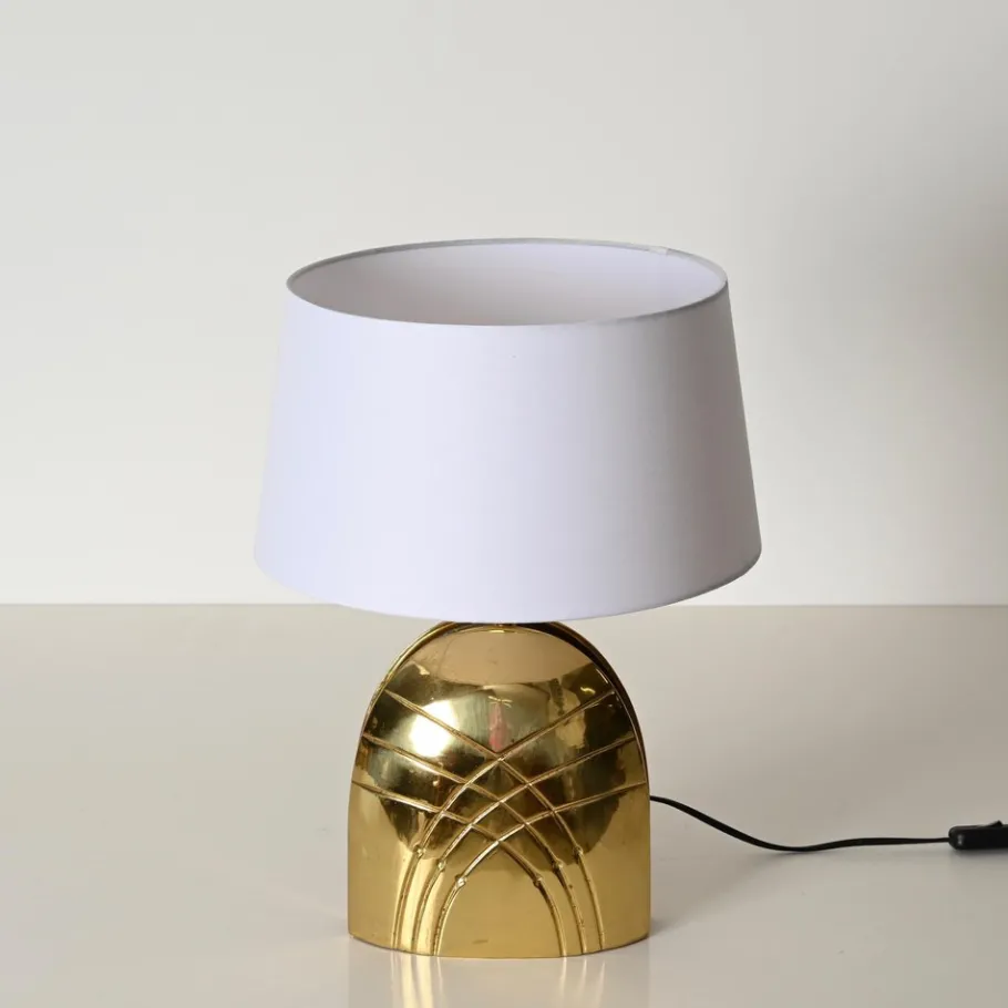 Pamono Large Vintage Italian Brass Table Lamp by Paolo Piva, 1970s