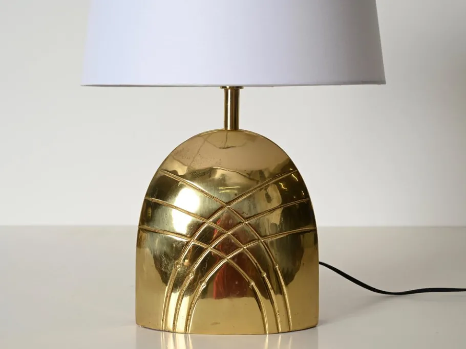 Pamono Large Vintage Italian Brass Table Lamp by Paolo Piva, 1970s