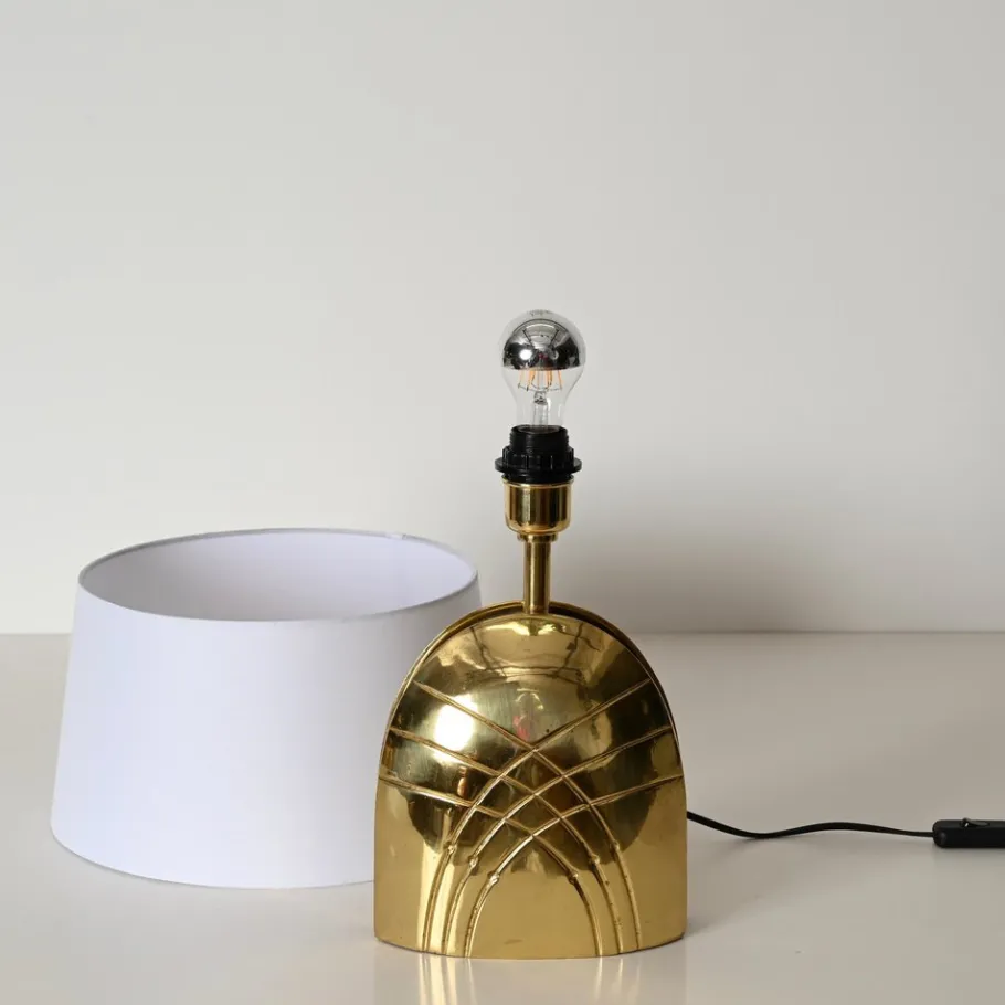 Pamono Large Vintage Italian Brass Table Lamp by Paolo Piva, 1970s