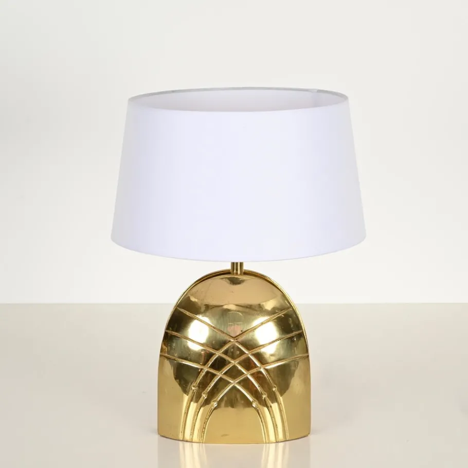 Pamono Large Vintage Italian Brass Table Lamp by Paolo Piva, 1970s