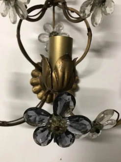 Online Pamono Large Vintage Italian Single Wall Light with Murano Glass Flowers