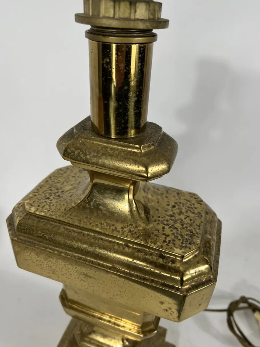 Hot Pamono Large Vintage Italian Solid Brass Table Lamp, 1950s