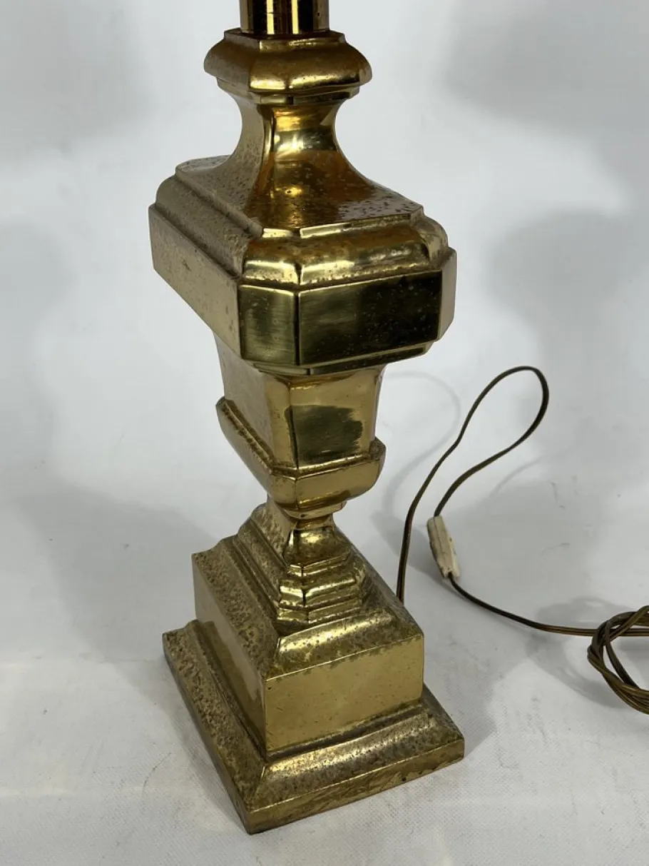 Hot Pamono Large Vintage Italian Solid Brass Table Lamp, 1950s