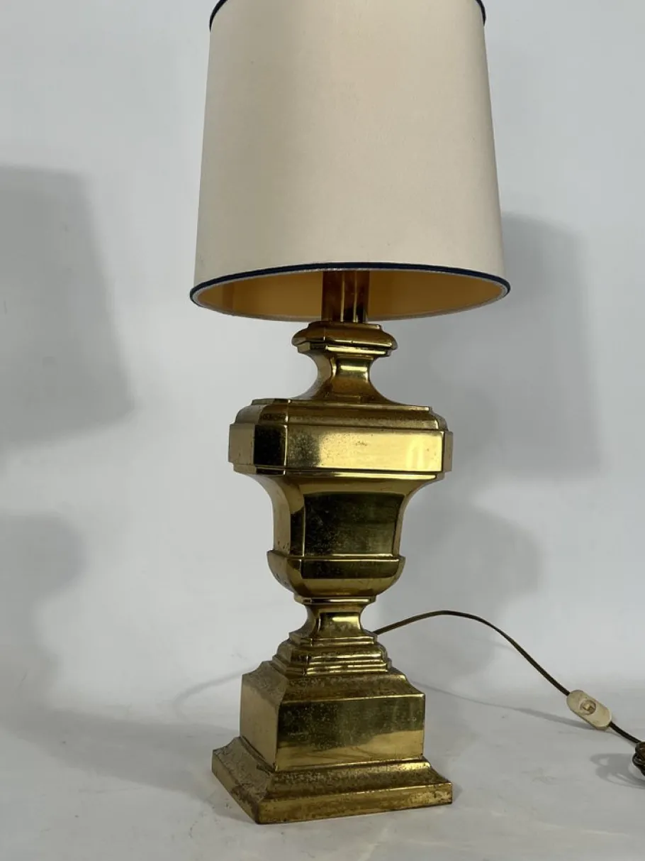Hot Pamono Large Vintage Italian Solid Brass Table Lamp, 1950s