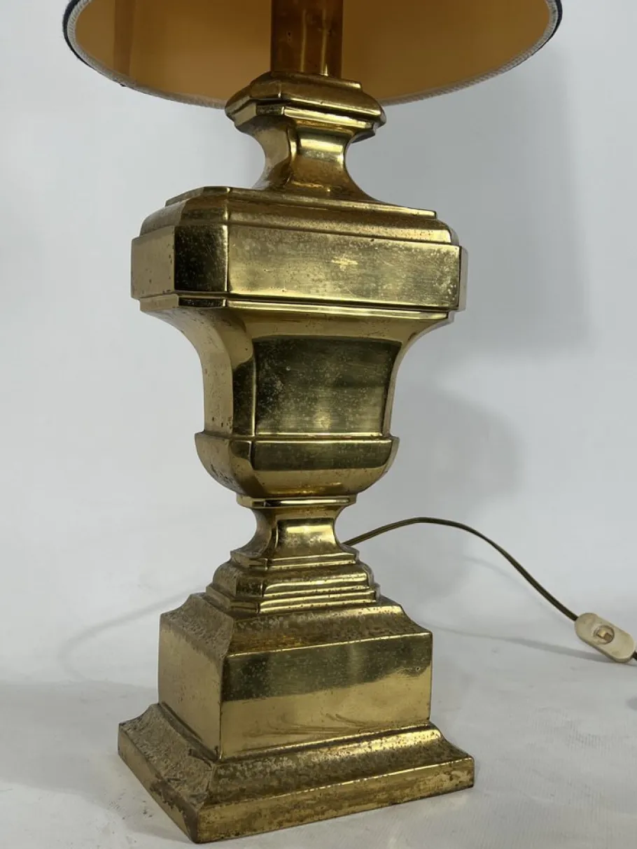 Hot Pamono Large Vintage Italian Solid Brass Table Lamp, 1950s