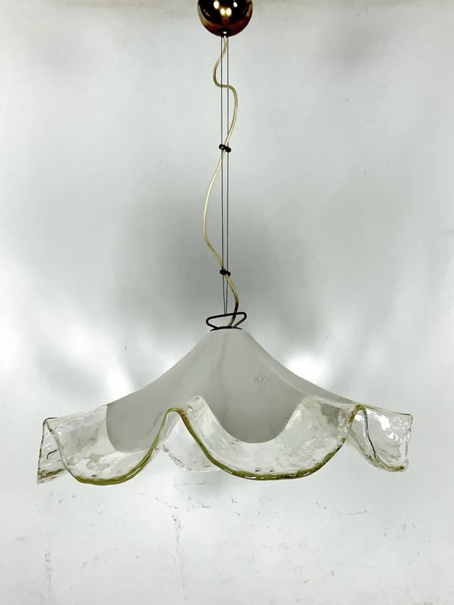 New Pamono Large Vintage Murano Glass Ceiling Lamp by La Murrina, 1970s