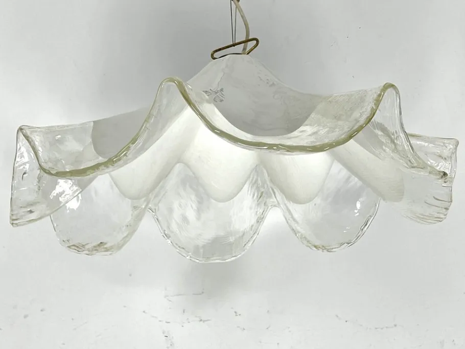 New Pamono Large Vintage Murano Glass Ceiling Lamp by La Murrina, 1970s