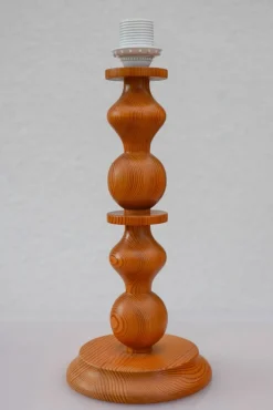 Clearance Pamono Large Vintage Pine Table Lamp from Markslöjd, 1970s