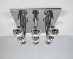 Discount Pamono Large Vintage Space Age Chrome-Plated Ceiling Lamp by Motoko Ishii for Staff, 1970s