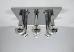 Discount Pamono Large Vintage Space Age Chrome-Plated Ceiling Lamp by Motoko Ishii for Staff, 1970s