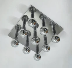 Discount Pamono Large Vintage Space Age Chrome-Plated Ceiling Lamp by Motoko Ishii for Staff, 1970s