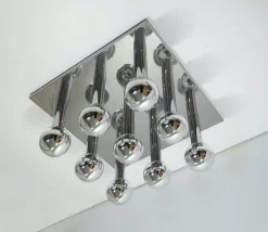 Discount Pamono Large Vintage Space Age Chrome-Plated Ceiling Lamp by Motoko Ishii for Staff, 1970s
