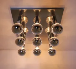 Discount Pamono Large Vintage Space Age Chrome-Plated Ceiling Lamp by Motoko Ishii for Staff, 1970s