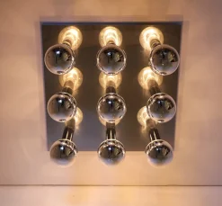 Discount Pamono Large Vintage Space Age Chrome-Plated Ceiling Lamp by Motoko Ishii for Staff, 1970s