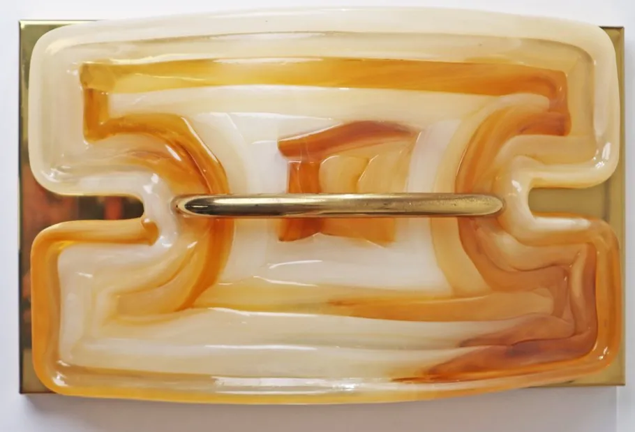 Best Pamono Large Wall Lamp in Crystal & Brass from Cosack, 1970s