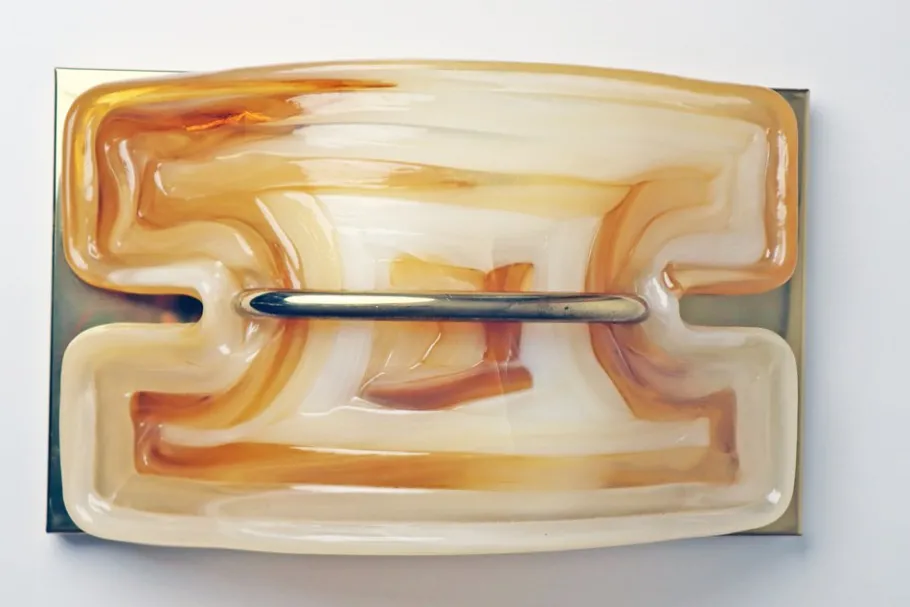 Best Pamono Large Wall Lamp in Crystal & Brass from Cosack, 1970s