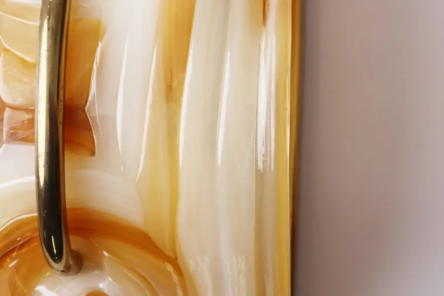 Best Pamono Large Wall Lamp in Crystal & Brass from Cosack, 1970s