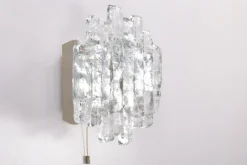 Online Pamono Large Wall Lamp with Ice Glass Made by J.T. Kalmar,1960s