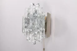 Online Pamono Large Wall Lamp with Ice Glass Made by J.T. Kalmar,1960s