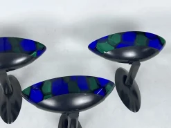 Hot Pamono Large Wall Lamps in Murano Glass and Metal by Ottavio Missoni, Italy, 1980s, Set of 4