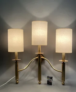 Sale Pamono Large Wall Lights from Maison Roche, 1970s, Set of 3