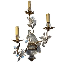 New Pamono Large Wall Sconces with Parrot from Maison Baguès, 1960s, Set of 2