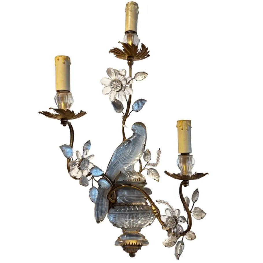 New Pamono Large Wall Sconces with Parrot from Maison Baguès, 1960s, Set of 2