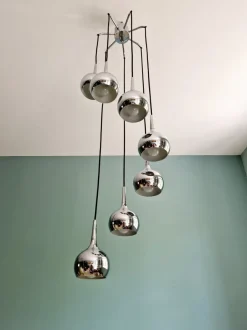 Best Pamono Large Waterfall Chandelier in Chromed Metal by Hans Agne Jakobsson for Hans-Agne Jakobsson AB Markaryd, 1960s