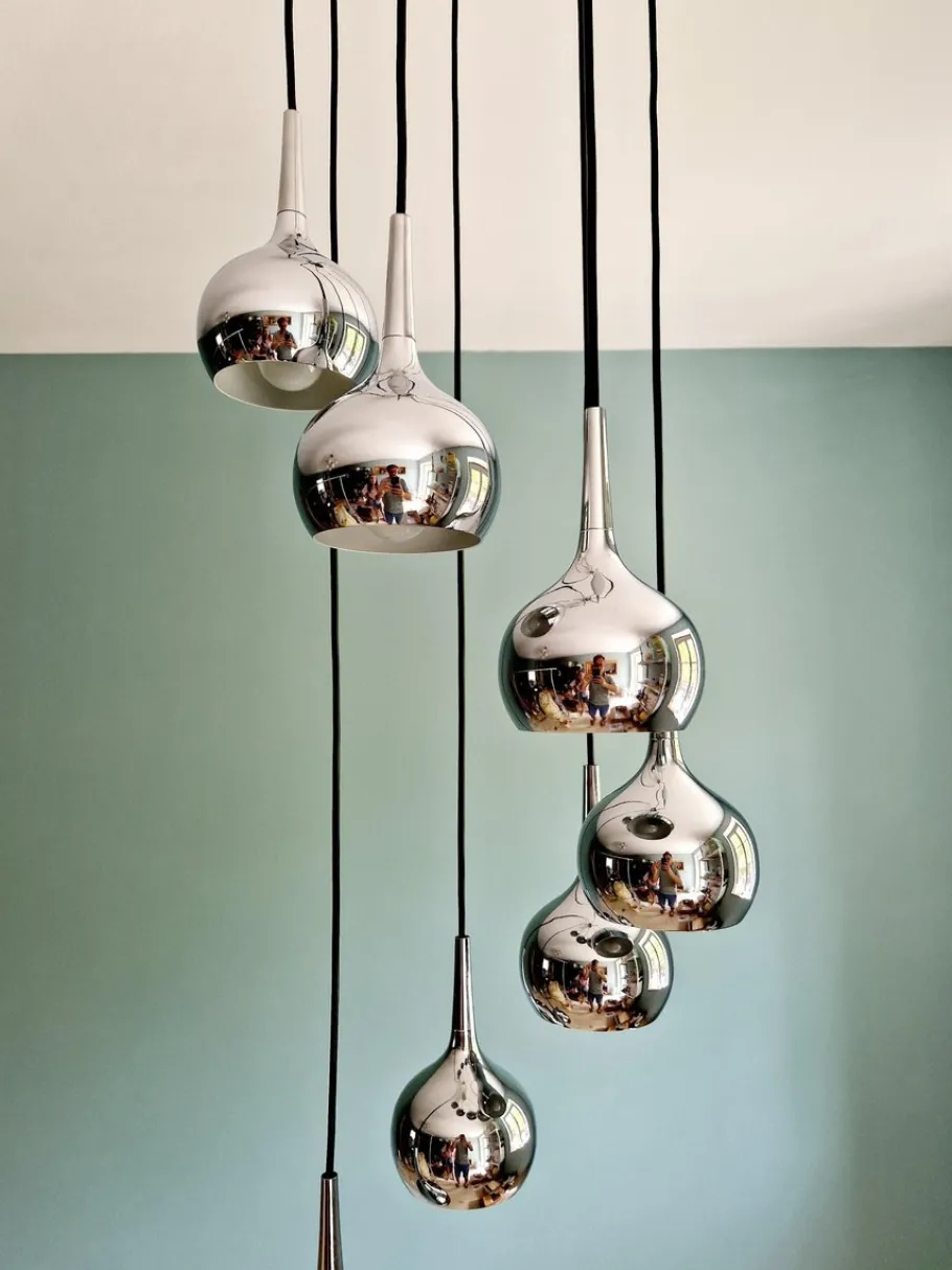 Best Pamono Large Waterfall Chandelier in Chromed Metal by Hans Agne Jakobsson for Hans-Agne Jakobsson AB Markaryd, 1960s