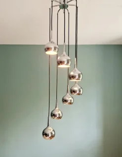 Best Pamono Large Waterfall Chandelier in Chromed Metal by Hans Agne Jakobsson for Hans-Agne Jakobsson AB Markaryd, 1960s