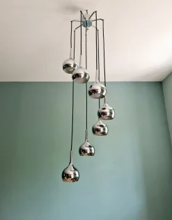 Best Pamono Large Waterfall Chandelier in Chromed Metal by Hans Agne Jakobsson for Hans-Agne Jakobsson AB Markaryd, 1960s