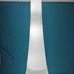 Best Pamono Large White and Yellow Murano Glass Column Lamp, 1960s