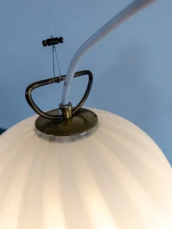 Clearance Pamono Large White Glass Pendant Light by Kalmar Fazzoletto, 1970s