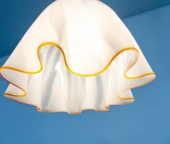 Clearance Pamono Large White Glass Pendant Light by Kalmar Fazzoletto, 1970s