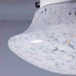 New Pamono Large White Mottled Goto Glass Pendant Lamp, 1950