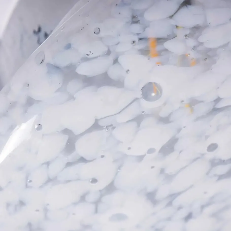 New Pamono Large White Mottled Goto Glass Pendant Lamp, 1950