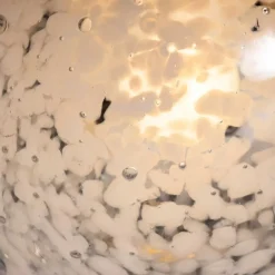 New Pamono Large White Mottled Goto Glass Pendant Lamp, 1950