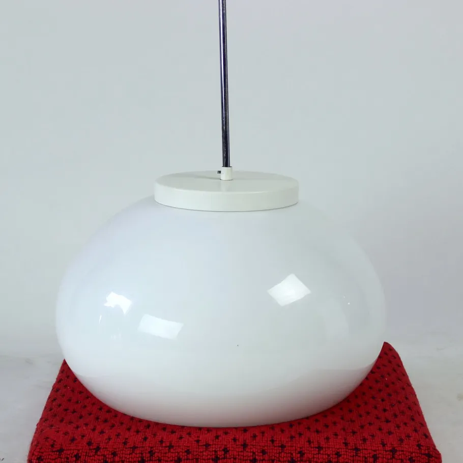 Sale Pamono Large White Opaline Ceiling Lamp, Former Czechoslovakia, 1960s