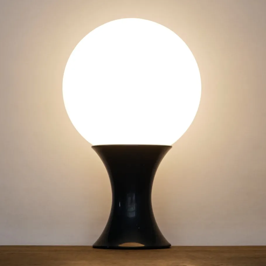 New Pamono Large White Opaline Glass Mushroom Table Lamp from Stilnovo, 1960s