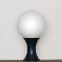 New Pamono Large White Opaline Glass Mushroom Table Lamp from Stilnovo, 1960s
