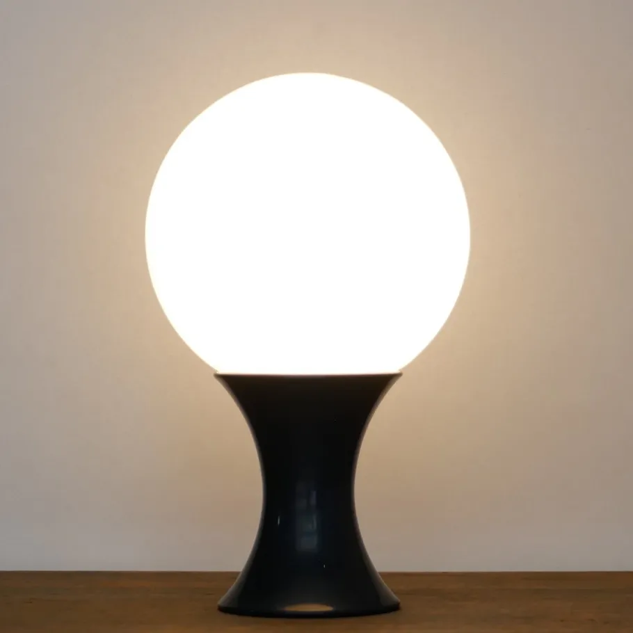 New Pamono Large White Opaline Glass Mushroom Table Lamp from Stilnovo, 1960s