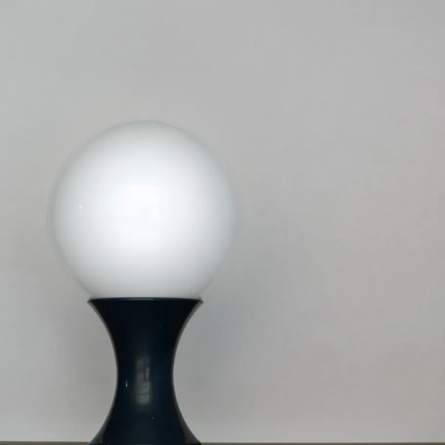 New Pamono Large White Opaline Glass Mushroom Table Lamp from Stilnovo, 1960s