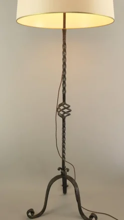 Discount Pamono Large Wrought Iron Floor Lamp, France, 1930s