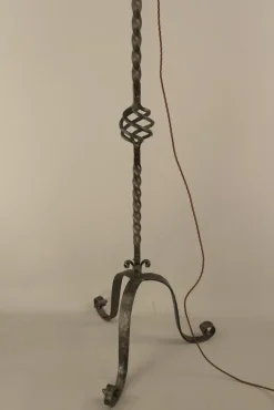 Discount Pamono Large Wrought Iron Floor Lamp, France, 1930s