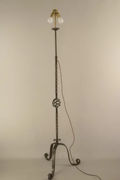 Discount Pamono Large Wrought Iron Floor Lamp, France, 1930s