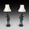 Hot Pamono Late 19th Century Spelter Musketeer Table Lamps, 1890s, Set of 2